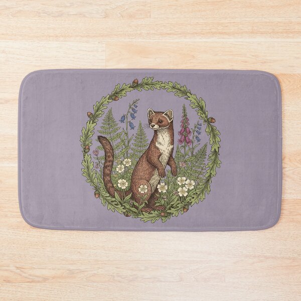 Item preview, Vintage Pine Marten Woodland Flowers designed and sold by BirdsnStuff.