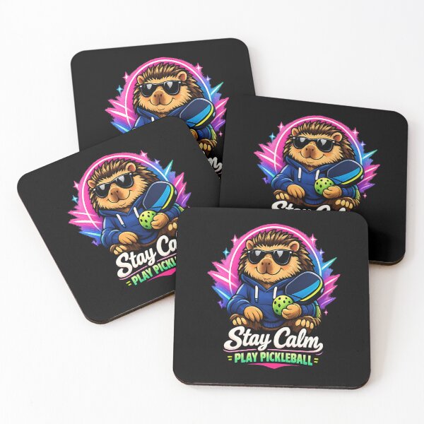Item preview, Stay Calm Play Pickleball Hedgehog Cool Sunglasses Art designed and sold by Xemora.