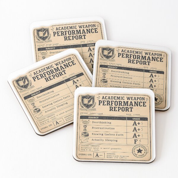 Item preview, Academic Weapon Report Card – Funny Vintage Student Performance Art | Humor Student Gift designed and sold by irfanshikh.