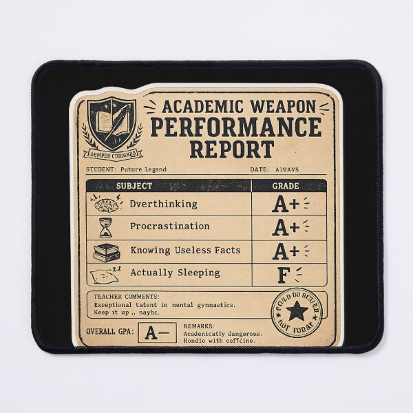 Item preview, Academic Weapon Report Card – Funny Vintage Student Performance Art | Humor Student Gift designed and sold by irfanshikh.