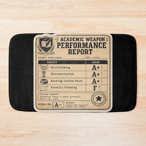 Item preview, Academic Weapon Report Card – Funny Vintage Student Performance Art | Humor Student Gift designed and sold by irfanshikh.