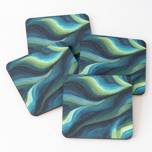 Item preview, Aurora Waves Stardust Night Sky Abstract Pattern designed and sold by NicolasGlowArt.