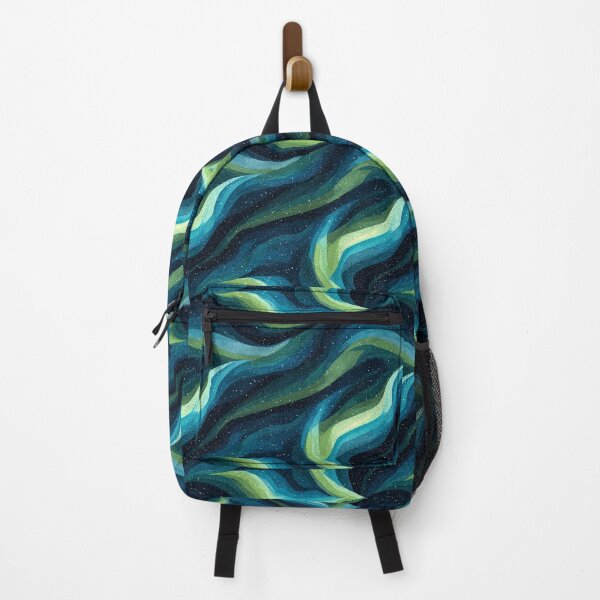 Item preview, Aurora Waves Stardust Night Sky Abstract Pattern designed and sold by NicolasGlowArt.
