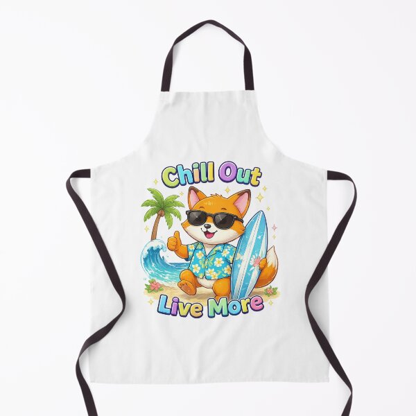 Item preview, Chill Out Live More Fox Shirt – Cute Kawaii Surfing Summer Animal Design designed and sold by Clothes With Smiling Animals Walt Gral.