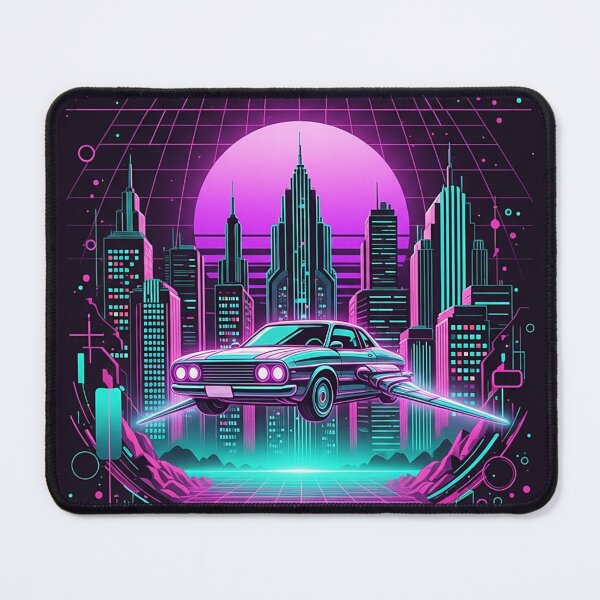 Item preview, Synthwave Flying Car Cityscape Art Retro Futurism Poster designed and sold by SholoStudio.