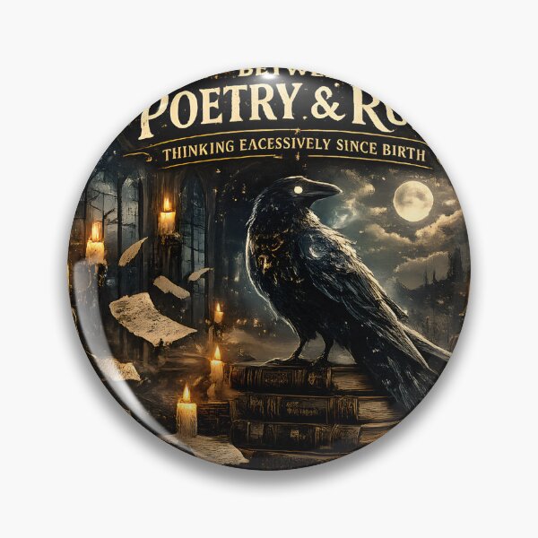 Item preview, Mentally Somewhere Between Poetry And Ruin Raven Dark Academia Aesthetic designed and sold by StickyGuys.