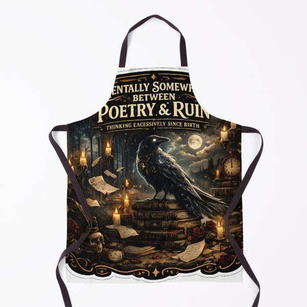 Item preview, Mentally Somewhere Between Poetry And Ruin Raven Dark Academia Aesthetic designed and sold by StickyGuys.