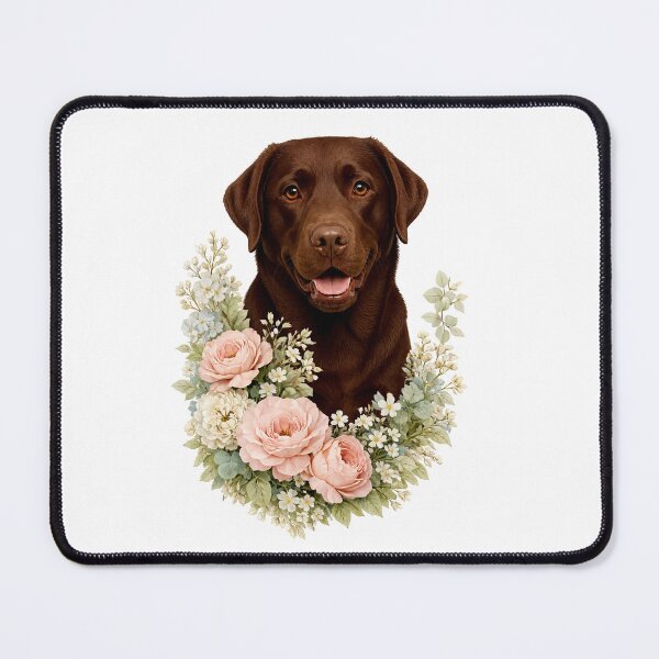 Item preview, Chocolate Labrador Floral Portrait designed and sold by Liededrom..