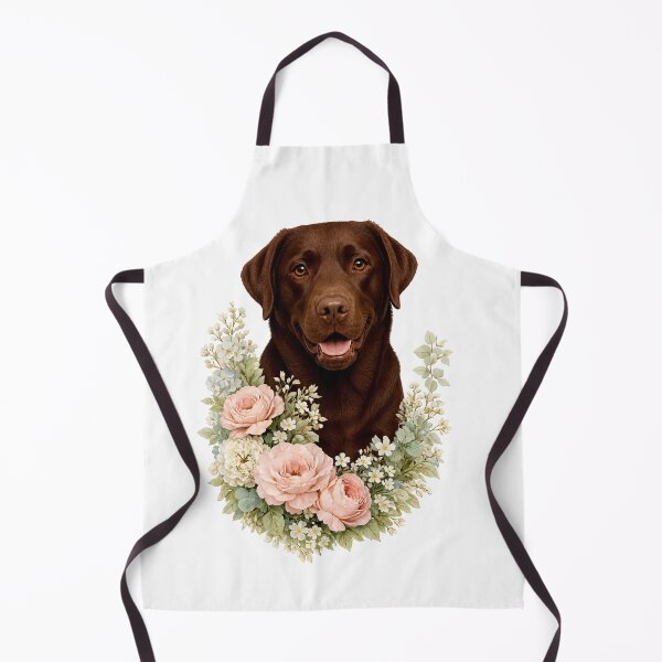 Item preview, Chocolate Labrador Floral Portrait designed and sold by Liededrom..