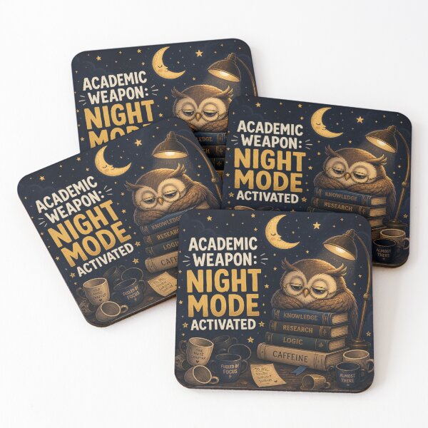 Item preview, Academic Weapon Night Mode Activated – Cute Owl Student Art | Late Night Study Gift designed and sold by irfanshikh.