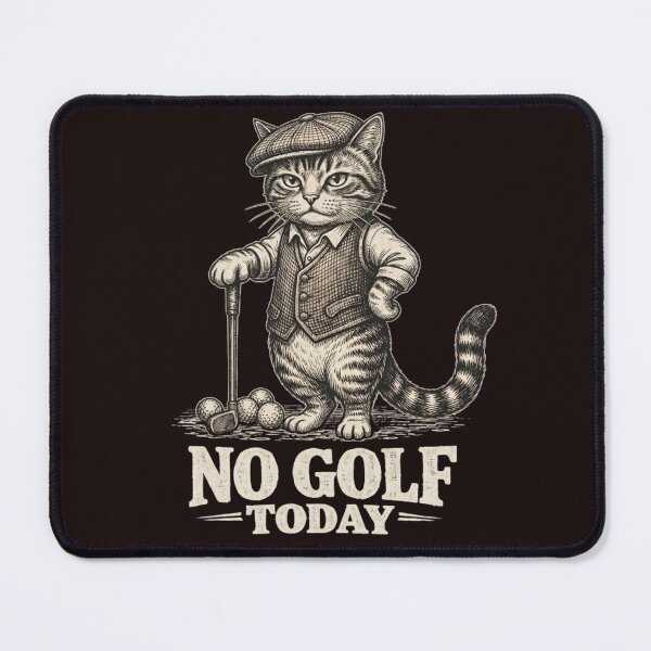 Item preview, No Golf Today - Grumpy Vintage Cat Golfer designed and sold by RealCuties.