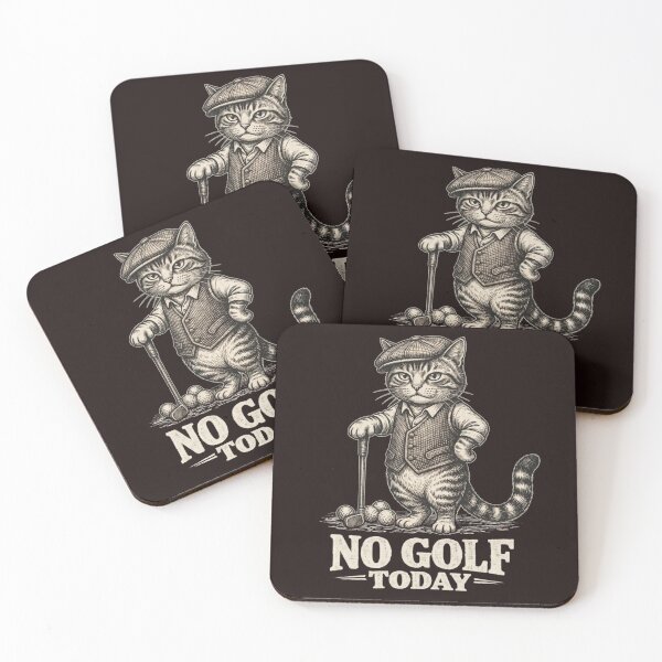 Item preview, No Golf Today - Grumpy Vintage Cat Golfer designed and sold by RealCuties.