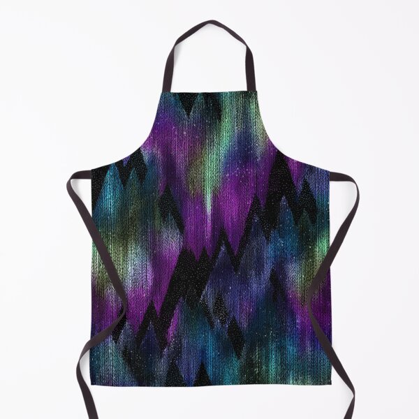 Item preview, Aurora Borealis Cosmic Mountain Peaks Pattern designed and sold by NicolasGlowArt.