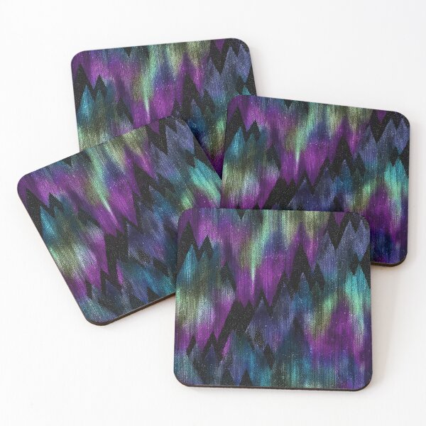 Item preview, Aurora Borealis Cosmic Mountain Peaks Pattern designed and sold by NicolasGlowArt.