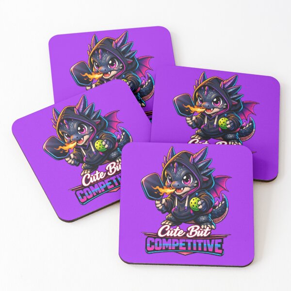 Item preview, Cute But Competitive Dragon Pickleball Fire Neon Art designed and sold by Xemora.