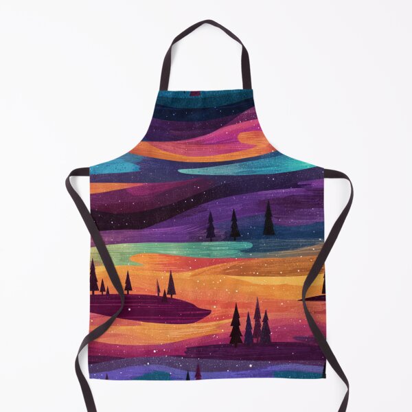 Item preview, Vibrant Aurora Borealis Winter Forest Abstract designed and sold by NicolasGlowArt.