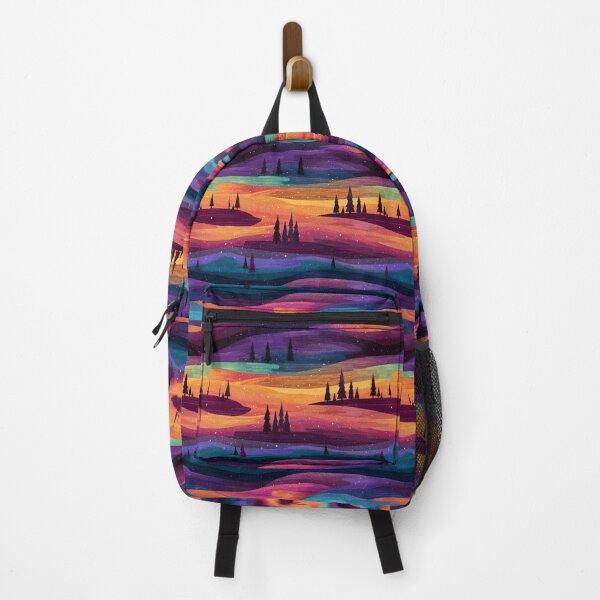 Item preview, Vibrant Aurora Borealis Winter Forest Abstract designed and sold by NicolasGlowArt.