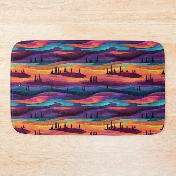 Item preview, Vibrant Aurora Borealis Winter Forest Abstract designed and sold by NicolasGlowArt.