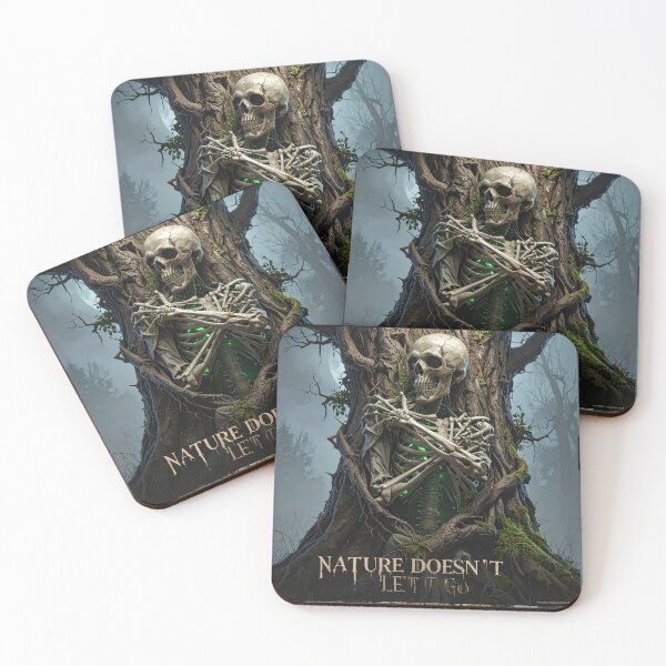Item preview, Nature Doesn’t Let Go – Skeleton Hugging Tree Eco Gothic Horror Design designed and sold by Ecocrushstudio.