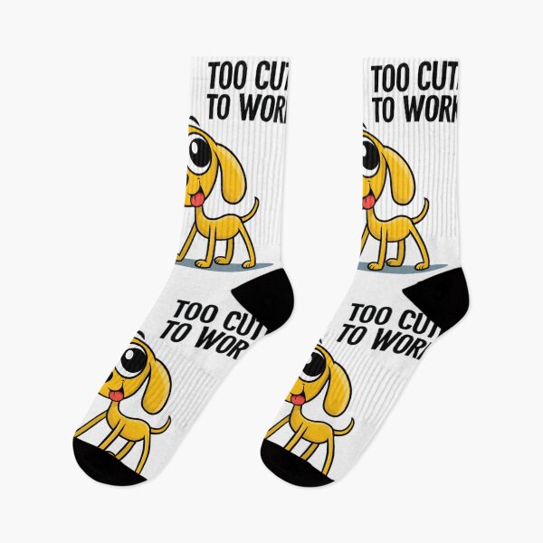 Item preview, Funny Dog Too Cute To Work designed and sold by Retro Whimsy.