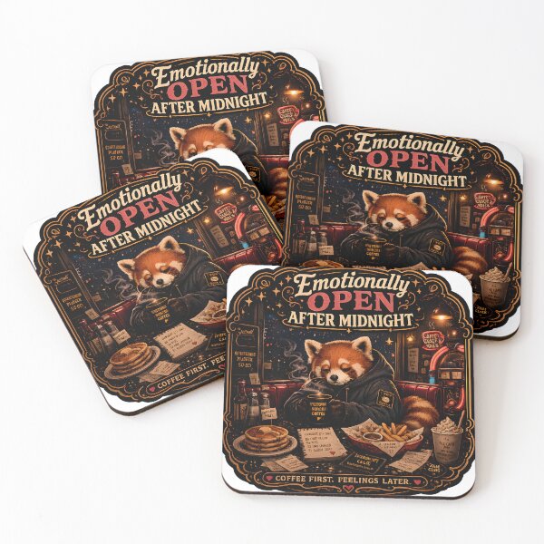 Item preview, Emotionally Open After Midnight Cozy Red Panda Diner Aesthetic designed and sold by StickyGuys.