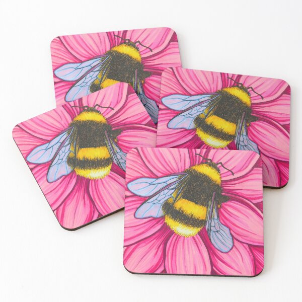 Item preview, Fuzzy Bumblebee Pollinating a Pretty Pink Flower designed and sold by GDiEDesigns.