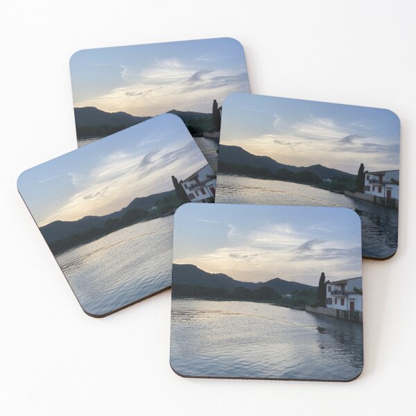 Item preview, Calm Lake at Sunset with Waterside House designed and sold by banana3397.