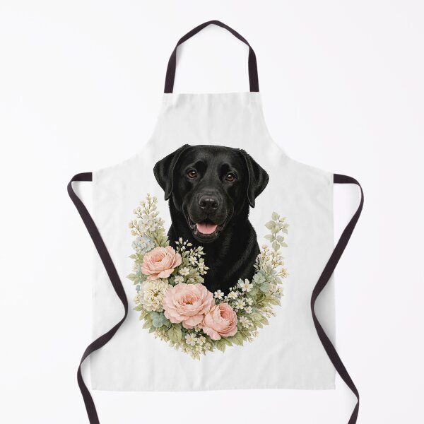Artikelvorschau, Blumenporträt eines schwarzen Labradors entworfen und verkauft von Liededrom..
