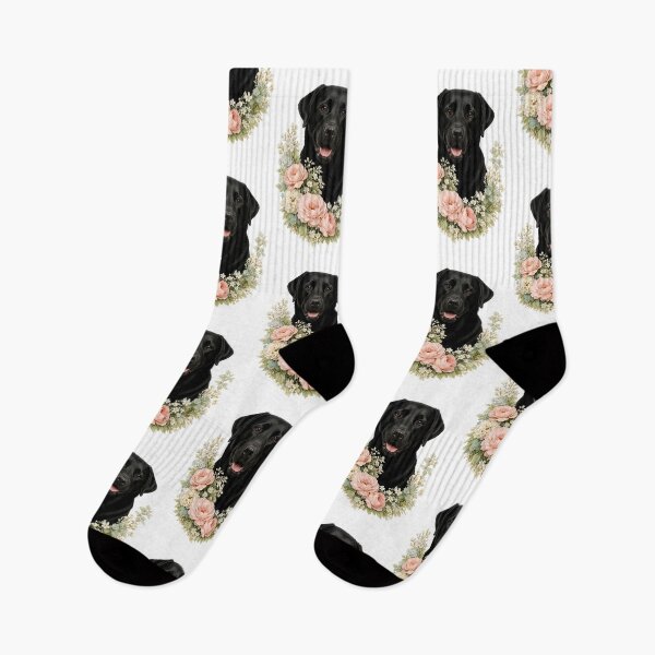 Item preview, Black Labrador Floral Portrait designed and sold by Liededrom..