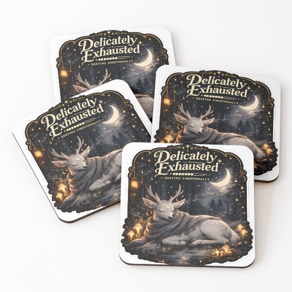 Item preview, Delicately Exhausted Sleepy Deer Celestial Cozy Aesthetic designed and sold by StickyGuys.