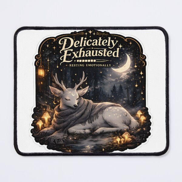 Item preview, Delicately Exhausted Sleepy Deer Celestial Cozy Aesthetic designed and sold by StickyGuys.