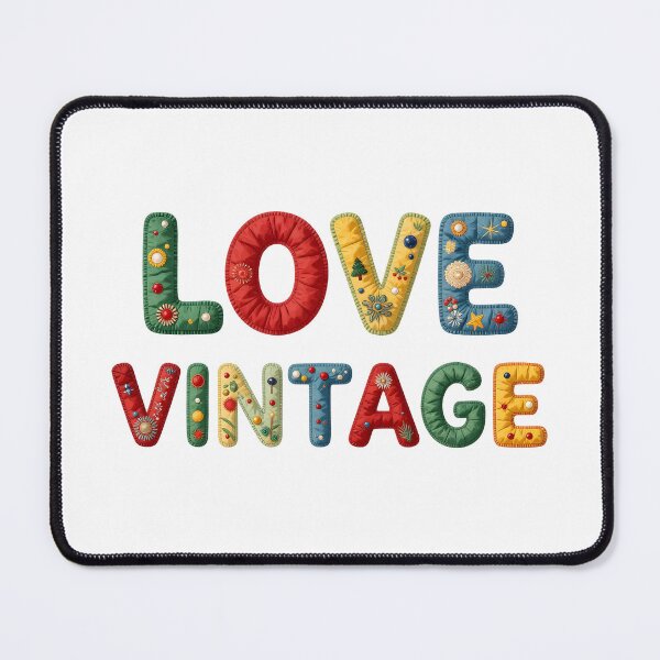 Item preview, LOVE VINTAGE - IN COLORFUL FAUX LETTERING designed and sold by AlexOBrienArt.