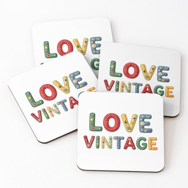 Item preview, LOVE VINTAGE - IN COLORFUL FAUX LETTERING designed and sold by AlexOBrienArt.
