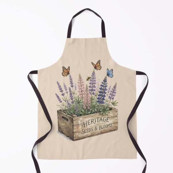 Item preview, Vintage Wildflower Lupine Crate with Butterflies Illustration designed and sold by MythicCotton.