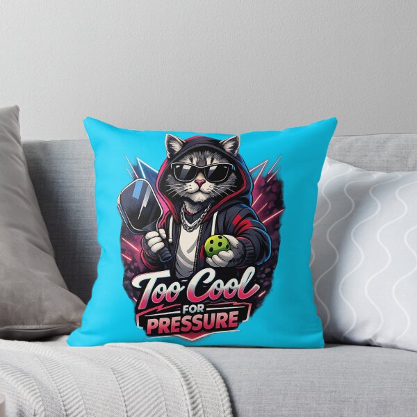 Item preview, Too Cool For Pressure Cat Pickleball Neon Art designed and sold by Xemora.