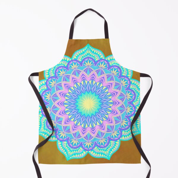Item preview, Blue purple pink yellow filled mandala on gold designed and sold by CreaTwinkles.