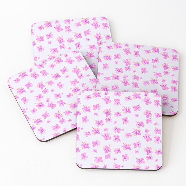 Item preview, Pink Hibiscus Scatter. Watercolor Tropical Floral Pattern  designed and sold by Piret Victoria Ribas.