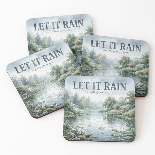 Item preview, Let It Rain Watercolor T-Shirt | Calm Rainy Nature Tee | Healing Aesthetic Shirt designed and sold by DmaarGroup.