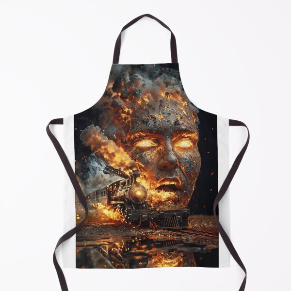 Item preview, Human face on fire with train alongside it designed and sold by lucyinspace.