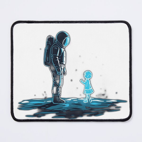 Item preview, Space Connection - Astronaut and Hologram Child Galaxy Art designed and sold by Oda.