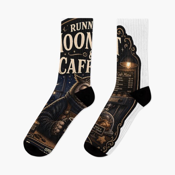 Item preview, Running On Moonlight And Caffeine Cozy Owl Café Aesthetic designed and sold by StickyGuys.