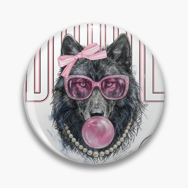 Item preview, Bougie Wolf in Pink Sunglasses Blowing Bubblegum Bubble– Coquette Rich Girl Aesthetic Funny Animal Design designed and sold by LAJdesigns.