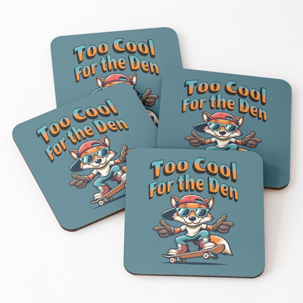 Item preview, Too Cool for the Den Skateboarding Fox – Streetwear Skater Animal Design designed and sold by Sachie's Studio.