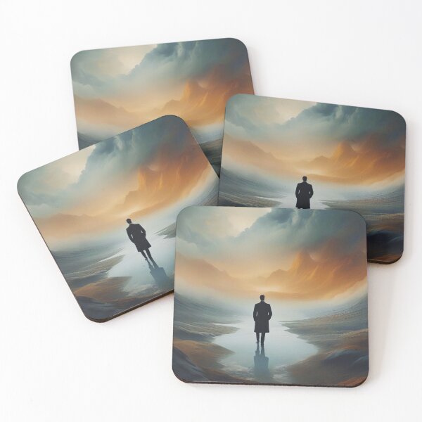 Item preview, Man and Mountain in Rain Poster | Dramatic Clouds Landscape | Powerful Nature Wall Art designed and sold by Kubilay-Digital.