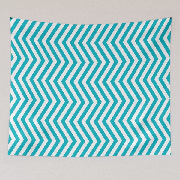 Item preview, Cyan And White Chevron Pattern designed and sold by pattern-archive.
