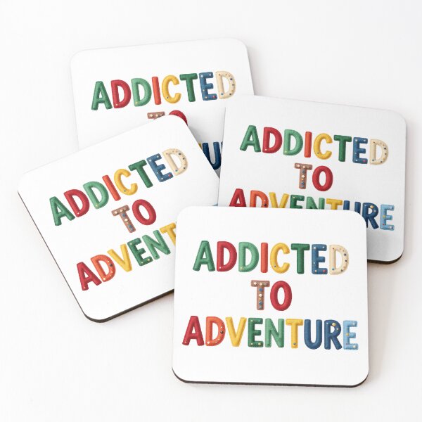 Item preview, ADDICTED TO ADVENTURE - IN COLORFUL FAUX LETTERING designed and sold by AlexOBrienArt.