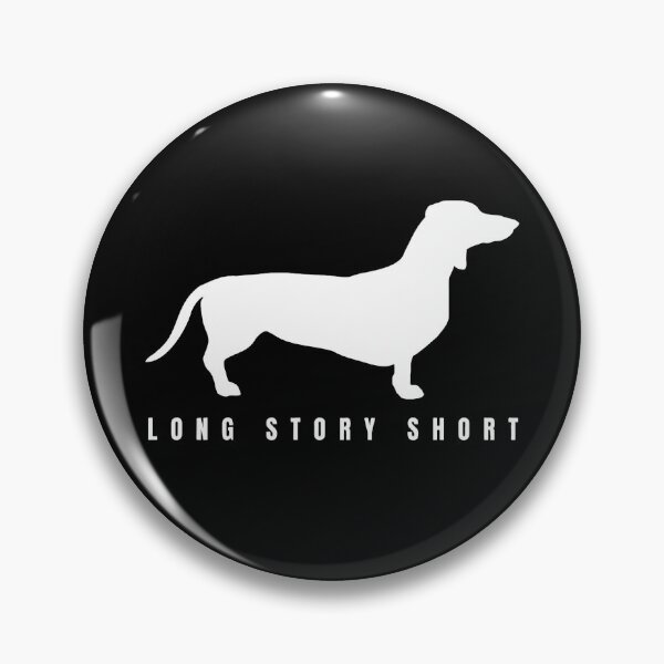 Item preview, Funny Dachshund Long Story Short Minimalist Dog Art (For Dark Apparel) designed and sold by TailPrints.
