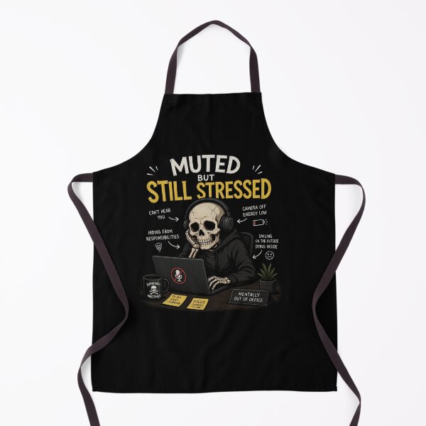 Item preview, Muted But Still Stressed Funny Skeleton Office Meet Meme Design designed and sold by MotylekAnia.