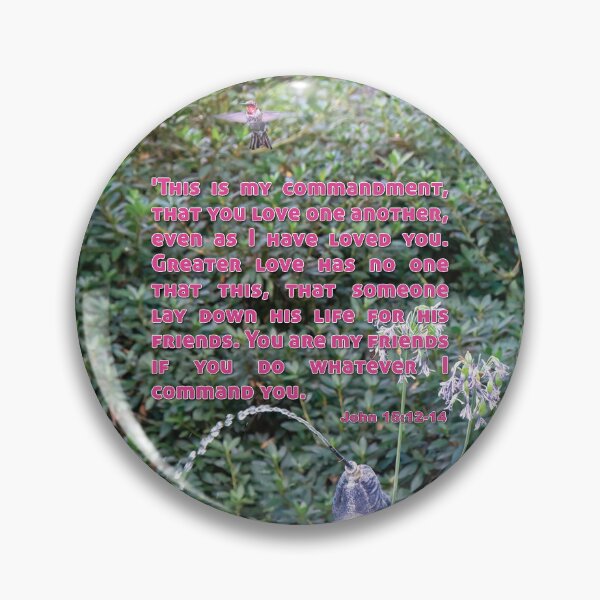 Item preview, John 15:12-14 Love One Another - Hummingbird Photograph designed and sold by InsprtnlArtbyDP.