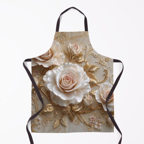 Item preview, Luxurious Cream and Pink Roses with Golden Ornament on Marble designed and sold by NovaBitWalls.